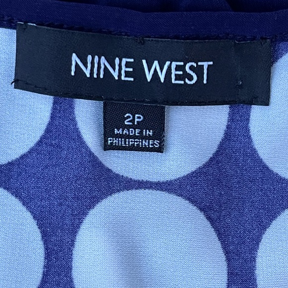 Nine West Polka Dot Sleeveless Dress Size 2P - Picture 10 of 11